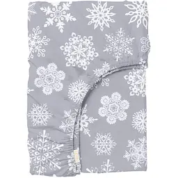 Простирадло Cosas на резинці фланель 80х160 snowflakes cs1, сірий (Flannel_SnowflakesWhiteGrey_80x160x20)