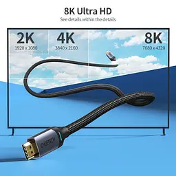 Кабель HDMI v2.1 Choetech XHH01BK 8К 60 Гц, HDR10, HLG, 48Gbps, 2m - мініатюра 3