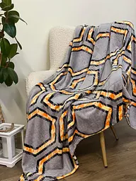 Плед Ecotton 150х220 см із мікрофібри Well Soft Соти сірий (FL612) (23503) - мініатюра 2
