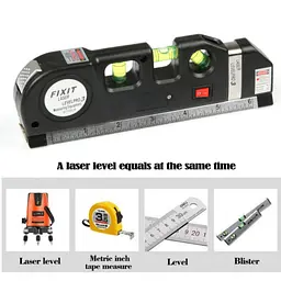 Рівень лазерний 4 в 1 рідинний 3х рівень рулетка лінійка Fixit Laser Level PRO 3 - мініатюра 8