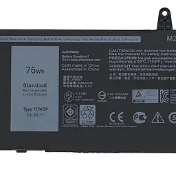 Акумулятор для ноутбука Dell Alienware 13 R3, P81G (TDW5P 15.2V 4840 mAh 76Wh) - мініатюра 2