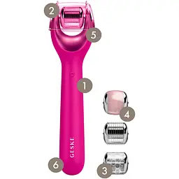 Електронний ролик для обличчя з мікроголками GESKE MicroNeedle Face Roller 9 в 1 бузковий - мініатюра 4
