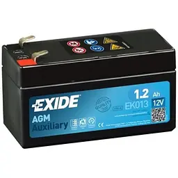 Акумулятор автомобільний EXIDE START-STOP AGM 1,2Ah (+/-) (18CCA) (EK013)