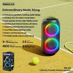 Портативна акустика Remax RB-X9 Little Boy RGB LED Outdoor Wireless Speaker - мініатюра 6