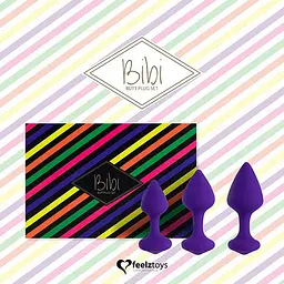 Набір анальних пробок FeelzToys Bibi 3 шт. (фіолетовий) - мініатюра 4