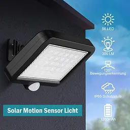 Сонячні LED світильники MPJ 56 LED з датчиком руху, IP65, 2 шт - мініатюра 2