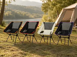 Розкладний компактний стілець KingCamp 56 x 60.5 x 65.5см / Комплектний розкладний стілець / Стілець для риболовлі з чохлом