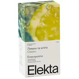Напій безалкогольний середньогазований Еlekta з електролітами Classic Lemonade зі смаком лимона та м’яти з підсолоджувачем 7x5 г