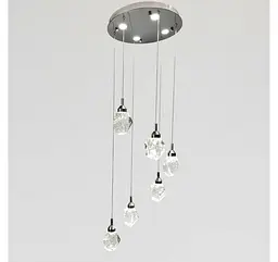 Каскадна LED люстра на 6 прозорих скляних підвісів 2335/6CH Artlight у кольорі хром - мініатюра 2