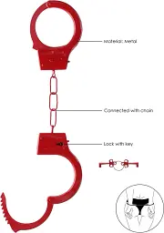 Наручники Ouch! Beginner's Handcuffs (червоний) - мініатюра 3