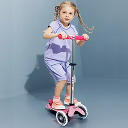 Самокат дитячий Micro Mini Deluxe Glow LED 3-колісний морозний рожевий (MMD217) - мініатюра 8