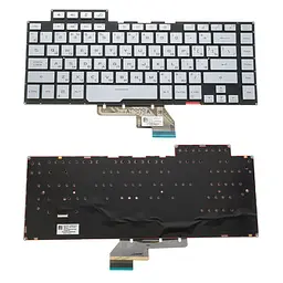 Клавіатура для ноутбука ASUS (GU502 series) rus, silver, без фрейма, підсвічування клавіш