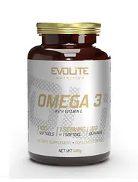 Омега-3 з Вітаміном Е - 100 софтгель Evolite Nutrition