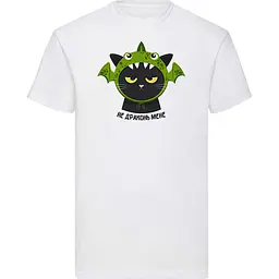 Біла чоловіча футболка "Не драконь мене" M