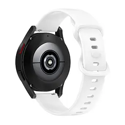 Браслет Eight для Samsung Galaxy Watch 4 - білий ширина кріплення 20мм силікон Watchbands (W40-8WB91308711) - мініатюра 2