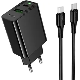 МЗП Hoco CS94A Leader PD20W+QC3.0 (1USB-A/1C) + кабель Type-C to Type-C Black