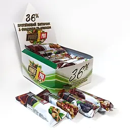 Батончик Power Pro 36% Protein Bar with Nuts Блок Mix 1.2 кг (20 шт. по 60 г) - мініатюра 2