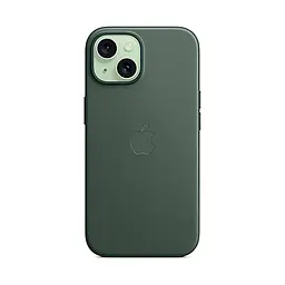 Чехол для Apple iPhone 15 Plus, FineWoven Case with MagSafe, зеленый, защитная накладка из материала FineWoven, противоударный, для iPhone, защита всего корпуса, поддержка беспроводной зарядки и MagSafe, (ARM71978) - мініатюра 6