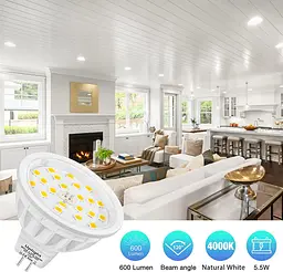 Світлодіодні лампи Uplight MR16 потужністю 5,5 Вт, натуральний білий колір 4000K, еквівалентні галогенні лампи потужністю 50-60 Вт - мініатюра 3