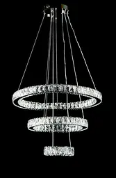 Світлодіодна люстра Splendid Ray L87519/60+40+20/3 LED з кришталем, хром, 100 Вт, з пультом і димером - мініатюра 2