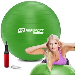 Фітбол Hop-Sport 85см зелений + насос 2020 - мініатюра 2