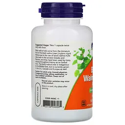 Натуральна добавка NOW Black Walnut Hulls 500 mg, 100 капсул - мініатюра 3