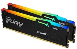 Модуль пам'яті Kingston Fury DDR5 32GB (2x16) 6000Mhz Beast Black RGB EXPO/ХMP 3.0 (KF560C36BBE2AK2-32) - мініатюра 2
