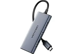USB-хаб + картридер Vention 6-in-1 0.15м Silver (TOOHB) - мініатюра 3