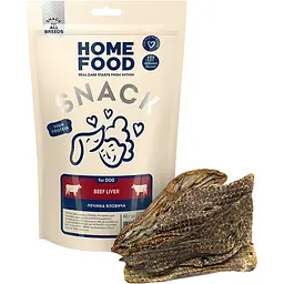 Ласощі для собак Home Food печінка яловича в'ялена For DOG 80 г