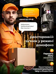 Інтелектуальна IP-камера Wi-Fi Full HD, ANDER ONE, 2 объектива, для зовнішнього та внутрішнього відеоспостереження, поворотна, з - мініатюра 10
