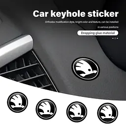 Наклейка з логотипом Skoda №1 для автоключів d=15 мм Пластикова об'ємна (Завод) - мініатюра 5