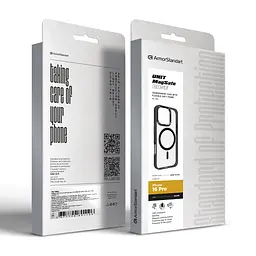 Чехол Apple iPhone 16 Pro, Unit MagSafe, черный, прозрачный, магсейф, противоударный, магнитный, панель-накладка с поддержкой MagSafe, с поддержкой беспроводной зарядки, TPU+PC, защита всего корпуса, ударопрочный, ArmorStandart (ARM78709) - мініатюра 6