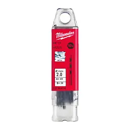 Свердло по металу HSS-R MILWAUKEE DIN338, діаметр 2,0х49х24мм, (10шт), пластикова коробка