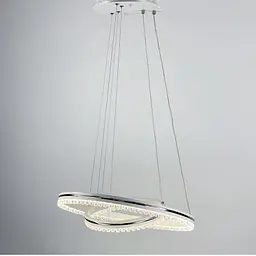 Біла LED люстра на 2 кільця з хромованою смужкою Line.F A 55060/2P WH+CR - мініатюра 3