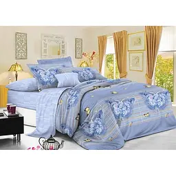Комплект постільної білизни TAG Tekstil з компаньйоном King Size Блакитний 000142378 (S334) - мініатюра 1