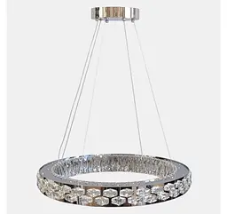 Світлодіодна люстра підвісна Artlight 8220-600CH з круглим кришталевим корпусом в кольорі хром, 89W - мініатюра 2