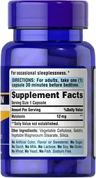 Натуральна добавка Puritan's Pride Melatonin 12 mg, 60 капсул - мініатюра 2