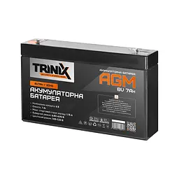 Акумуляторна батарея 6В 7Аг Trinix 6V7Ah/20Hr AGM свинцево-кислотна (44-00057)
