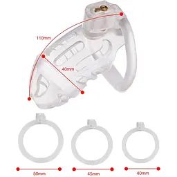 Клітка для пеніса Lockink Sevanda Plastic Penis Chastity Cage - Transparent - мініатюра 9