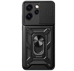 Чохол Primo Shockproof для Oppo Reno 14F 5G - протиударний, з підставкою і шторкою камери - Black