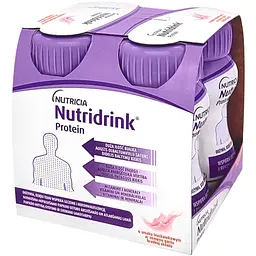 Уцінка. Набір ентеральне харчування Nutricia Nutridrink Protein зі смаком полуниці 4х125 мл  