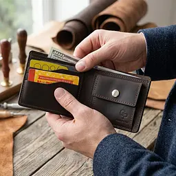 Шкіряне чоловіче вінтажне портмоне Grande Pelle 11553 коричневий - мініатюра 2