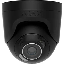IP-Камера дротова Ajax TurretCam HL black, 8мп, 2.8мм, гібридне підсвічування IR 35м, білий Led 50м, Poe, True WDR, IP 65, ІЧ 35м, аудіо, кут огляду 100° до 110°, купольна, чорна