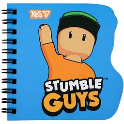 Блокнот фігурний Yes Stumble Guys Blue 100x100 мм 30 аркушів клітинка (152186)