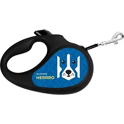 Повідець-рулетка для собак Waudog R-leash Патрон, світловідбиваючий, XS, до 12 кг, 3 м, чорний