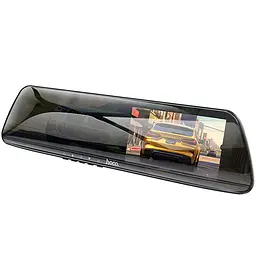 Автомобільний відеореєстратор дзеркало Hoco DV4 4.5-inch display with rear camera (1080P+720P) Iron gray - мініатюра 7