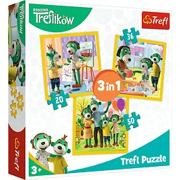 Пазли Trefl 3 в 1 Разом веселіше Сім'я Трефликів - мініатюра 2
