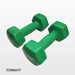 Гантель для фітнесу 4.0 кг EasyFit із вініловим покриттям зелена - мініатюра 4