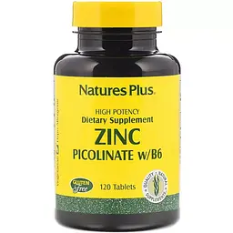 Цинк піколінат з вітаміном B6 NaturesPlus 120 таблеток