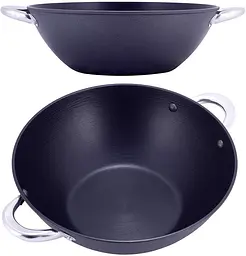 Котел чавунний "Wok", з антипригарним покриттям та аромо-кришкою Kamille Ø14,5Ø32х11см kuh0007267 - мініатюра 2